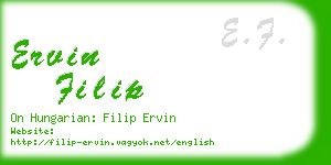 ervin filip business card